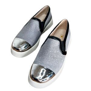 Sol Sana Daze SS Loafer in Slate Pebble Metallic Silver Accent, Euro 39/US 8-NWT